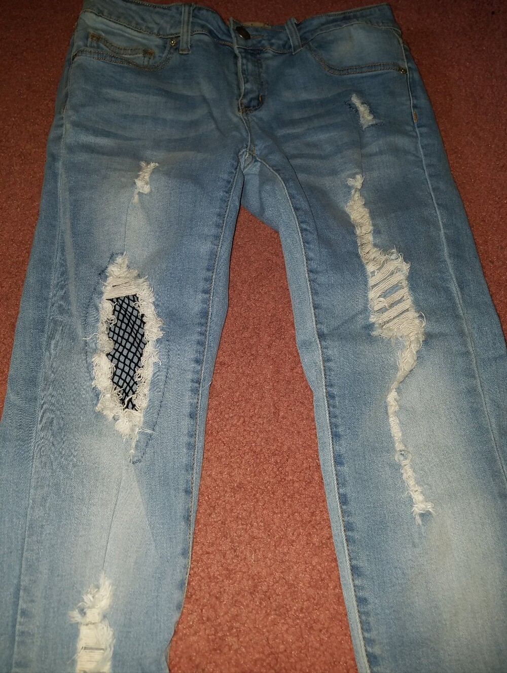 Distressed Stretchy Skinny Jeans - Picture 2 of 4